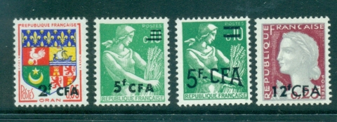 Reunion 1961-63 2,5,5,12f Surcharged