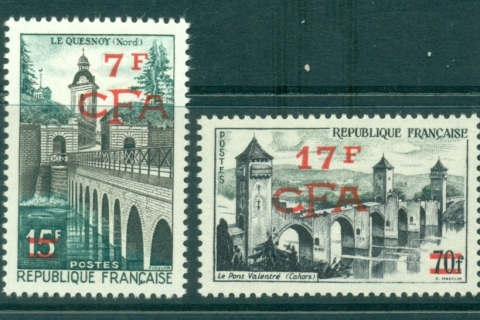 Reunion 1957 7,17f Surcharged