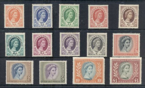 Rhodesia-Nyasaland-1954-56-QEII-Definitives-Asst-14-16