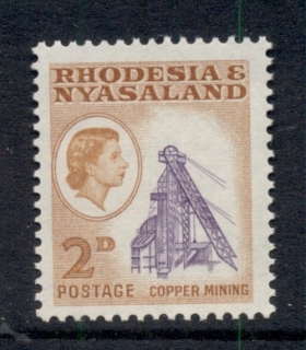 Rhodesia-Nyasaland-1959-63-QEII-Pictorials-Copper-Mining-2d-MLH