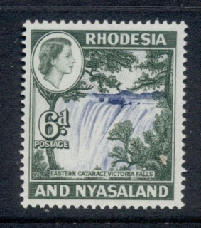 Rhodesia-Nyasaland-1959-63-QEII-Pictorials-Eastern-cataract-6d-MLH