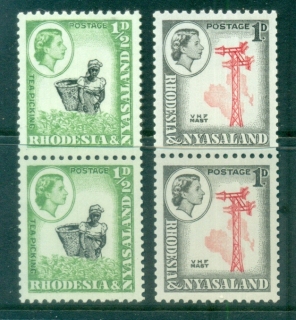 Rhodesia-Nyasaland-1959-QEII-Coil-pairs-MLH