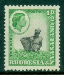 Rhodesia-Nyasaland-1959-63-QEII-Pictorial-½d-Tea-Picking-MUH