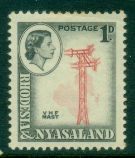 Rhodesia-Nyasaland-1959-63-QEII-Pictorial-1d-Radio-Mast-MLH