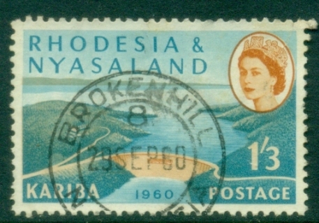 Rhodesia-Nyasaland-1960-1sh3d-Kariba-Dam-FU