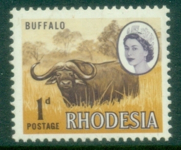 Rhodesia-1966-QEII-Pictorial-1d-Cape-Buffalo-MUH