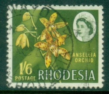 Rhodesia-1966-QEII-Pictorial-1sh6d-Ansellia-Orchid-FU_1