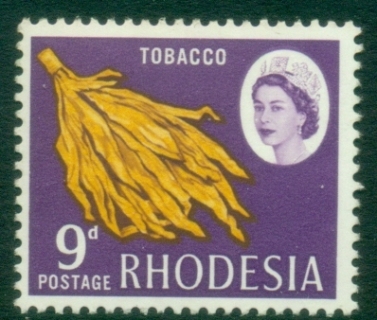 Rhodesia-1966-QEII-Pictorial-9d-Tobacco-MUH