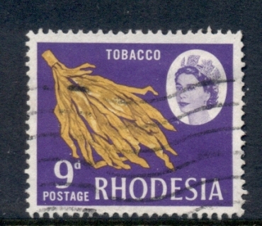 Rhodesia-1966-QEII-Pictorials-9d-Tobacco-FU