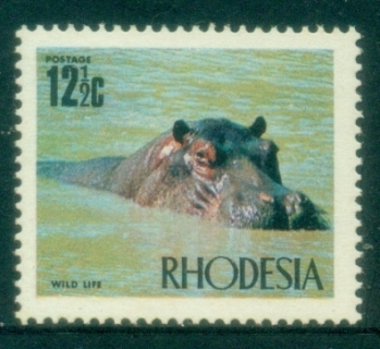 Rhodesia-1970-73-Pictorial-12½c-Hippopotamus-MLH