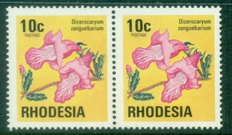 Rhodesia-1974-76-Pictorial-10c-Devil-Thorn-pair-MUH