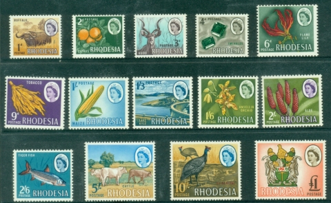 Rhodesia-1966-68-QEII-Pictorials-MUH
