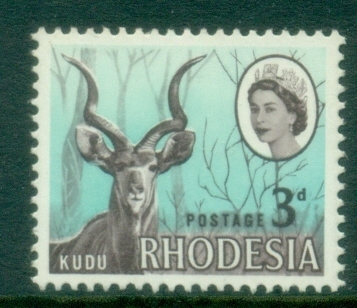 Rhodesia-1966-QEII-Pictorial-3d-Kudu-MUH