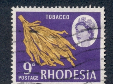 Rhodesia-1966-QEII-Pictorials-9d-Tobacco-FU