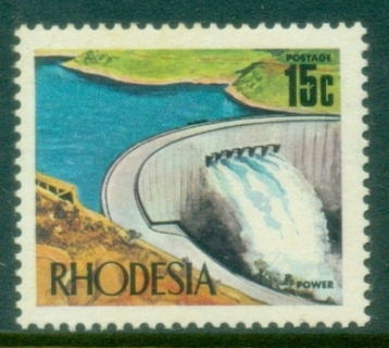 Rhodesia-1970-73-Pictorial-15c-Kariba-Dam-MLH