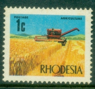 Rhodesia-1970-73-Pictorial-1c-Wheat-Harvest-MLH