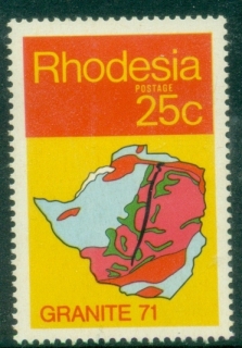 Rhodesia-1971-International-Geological-Congress-25c-Granite-MUH
