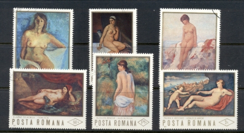 Romania-1971-paintings-of-Nudes-CTO