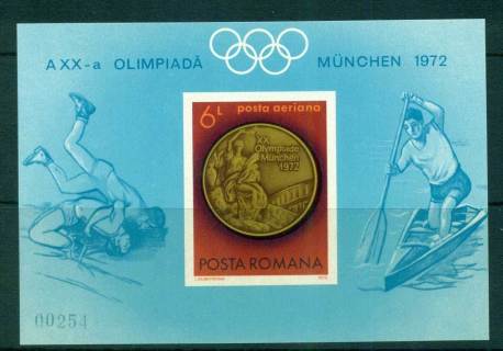 Romania-1972-Munich-Olympic-Medals-IMPERF-MS-MUH-lot57427