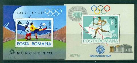 Romania-1972-Munich-Olympics-2x-MS-MUH-lot57417