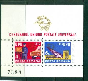 Romania-1974-UPU-Centenary-MS-MUH-lot56399