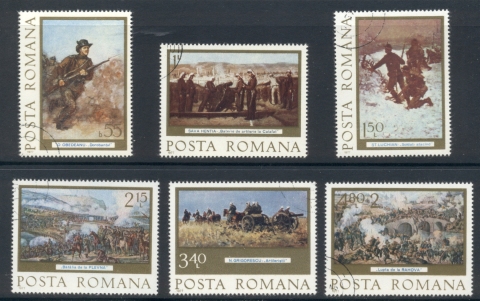 Romania-1977-paintings-Independence-centenary-CTO