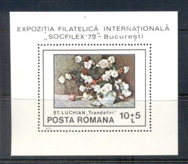 Romania-1979-Flowers-paintings-MS-MUH