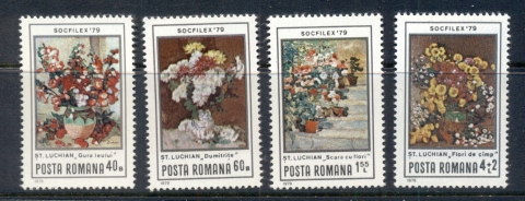 Romania-1979-Flowers-paintings-MUH