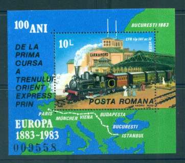 Romania-1983-Orient-Express-Train-MS-MUH-lot51980