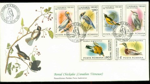 Romania-1985-Audubon-Birds