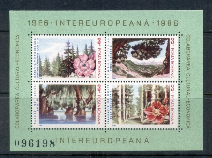 Romania-1986-Flora-fauna-MS-MUH