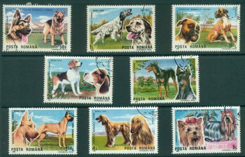 Romania-1990-Dogs-CTO-Lot21245