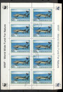 Romania-1994-WWF-Sturgeon-Fish-635l-sheetlet-CTO