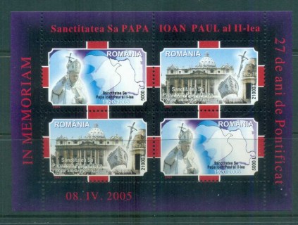 Romania-2005-Pope-John-Paul-II-MS-MUH-lot81511