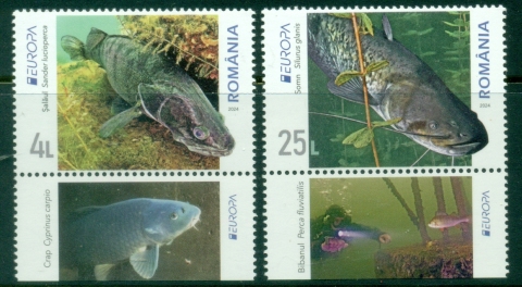 Romania-2024-EUROPA-Stamps-Underwater-Flora-and-Fauna-MUH