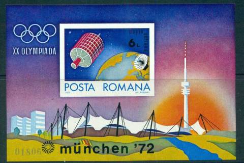 Romania-1972-Munich-Olympics-Satellite-IMPERF-MS-MUH-lot57424