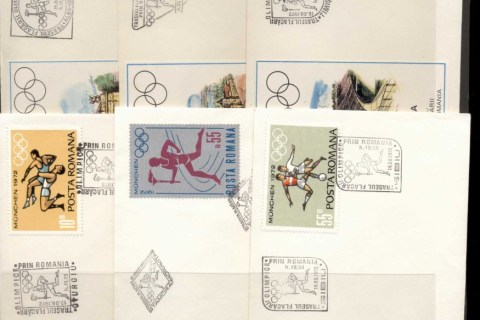 Romania-1972-Summer-Olympics-Munich-6x-FDC