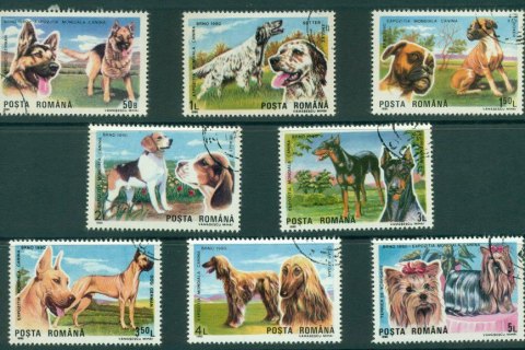 Romania-1990-Dogs-CTO-Lot21245