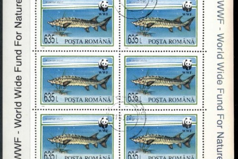 Romania-1994-WWF-Sturgeon-Fish-635l-sheetlet-CTO