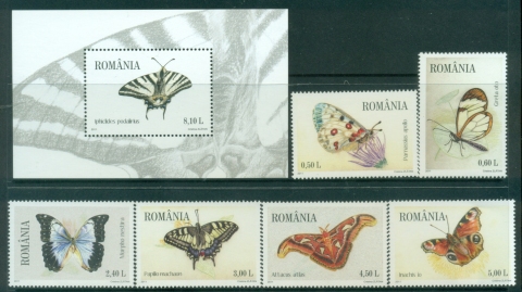 Romania-2011-Insects-Butterflies-MS-MUH