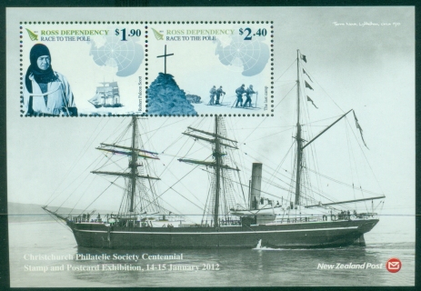 Ross-Dependency-2012-Race-to-the-North-Pole-Christchurch-Stamp-Ex-MS-MUH