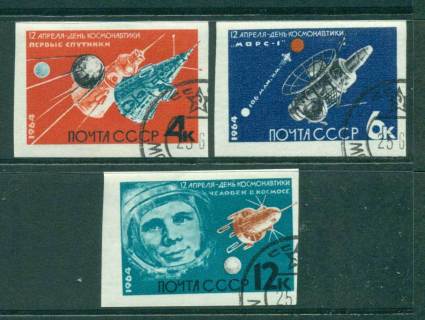 Russia-1964-Space-Asst-IMPERF3-CTO-lot42537