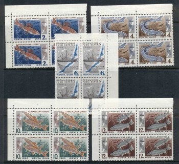 Russia-1966-Marine-Life-Fishing-blk4-MUH-MLH