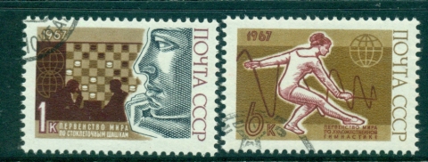 Russia-1967-Checkers-Gymnastics-CTO-lot39462