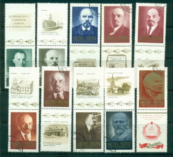 Russia-1970-Portraits-of-Lenin-labels-CTO-lot39677