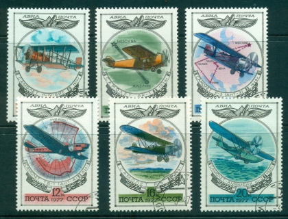 Russia-1977-Aviation-Airmails-CTO-lot40025