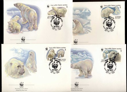 Russia-1987 WWF Polar bear 4x FDC