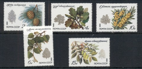 Russia-1980-Flowering-Trees-MUH