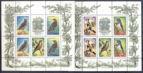 Russia-1995-Birds-2xsheetlet-MUH