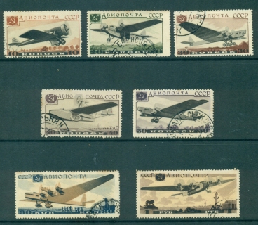 Russia-1937-Air-Transport-Planes-lt-tone-spots-FU-lot34746